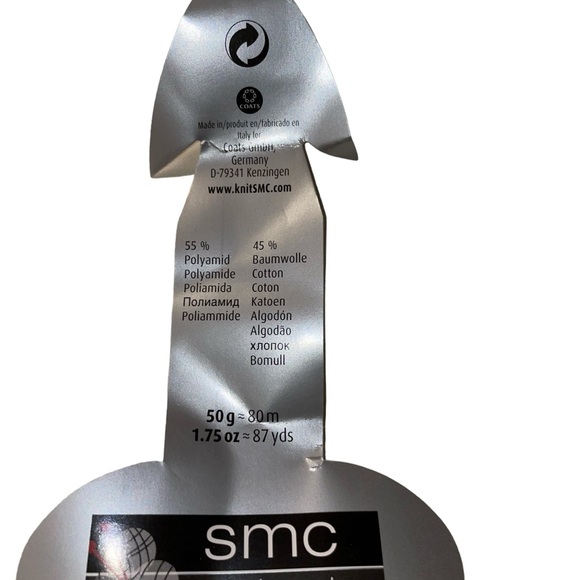 SMC Select Rosas Flower Detail Worsted Cotton Blend Yarn Red Pink 1701 Vegan - Picture 7 of 10